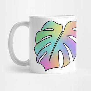 Pastel Holographic Monstera Deliciosa leaf Mug